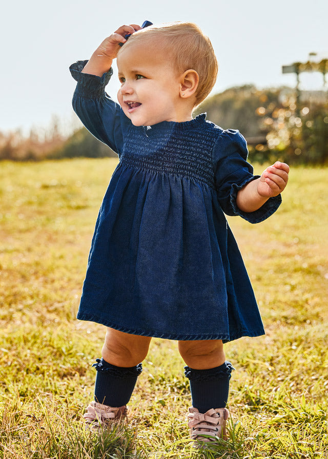 Calcetines de tricotosa azul marino para bebe niño | LOSAN