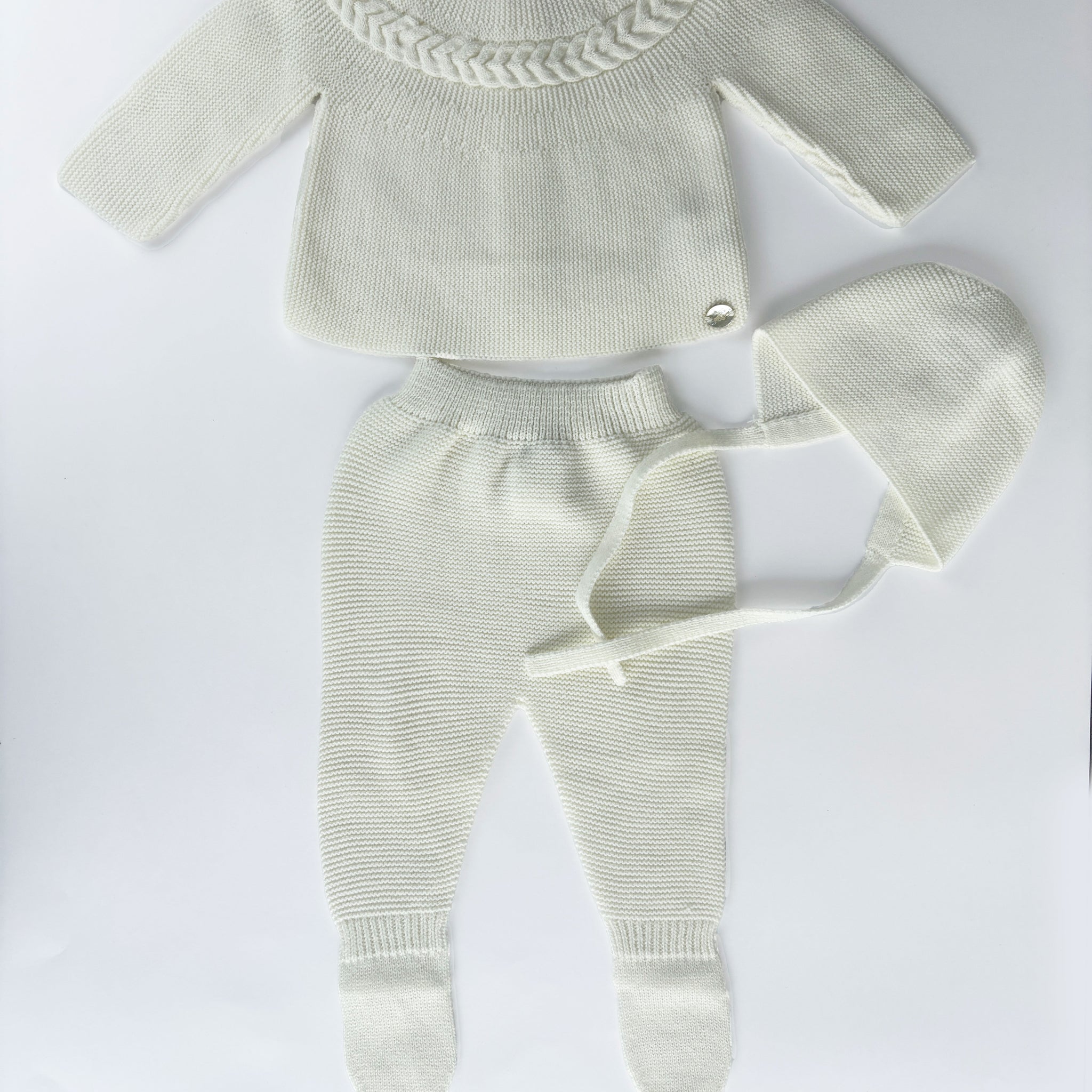 Conjunto Jersey, Polaina Y Capota Crudo Bebe