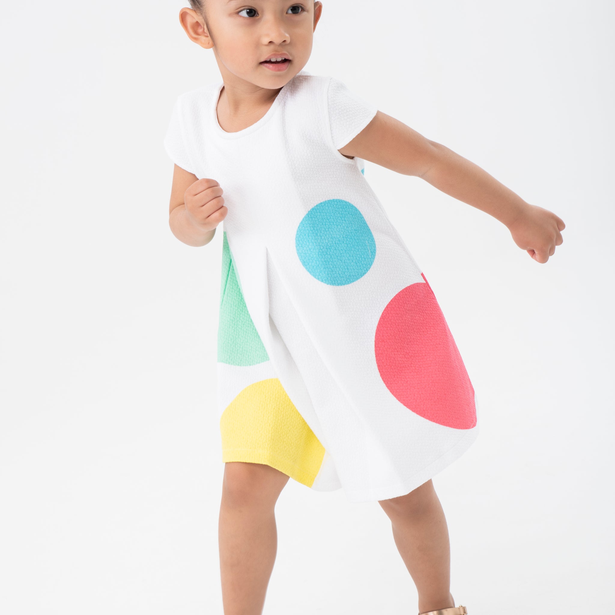 Vestido punto relieve topos