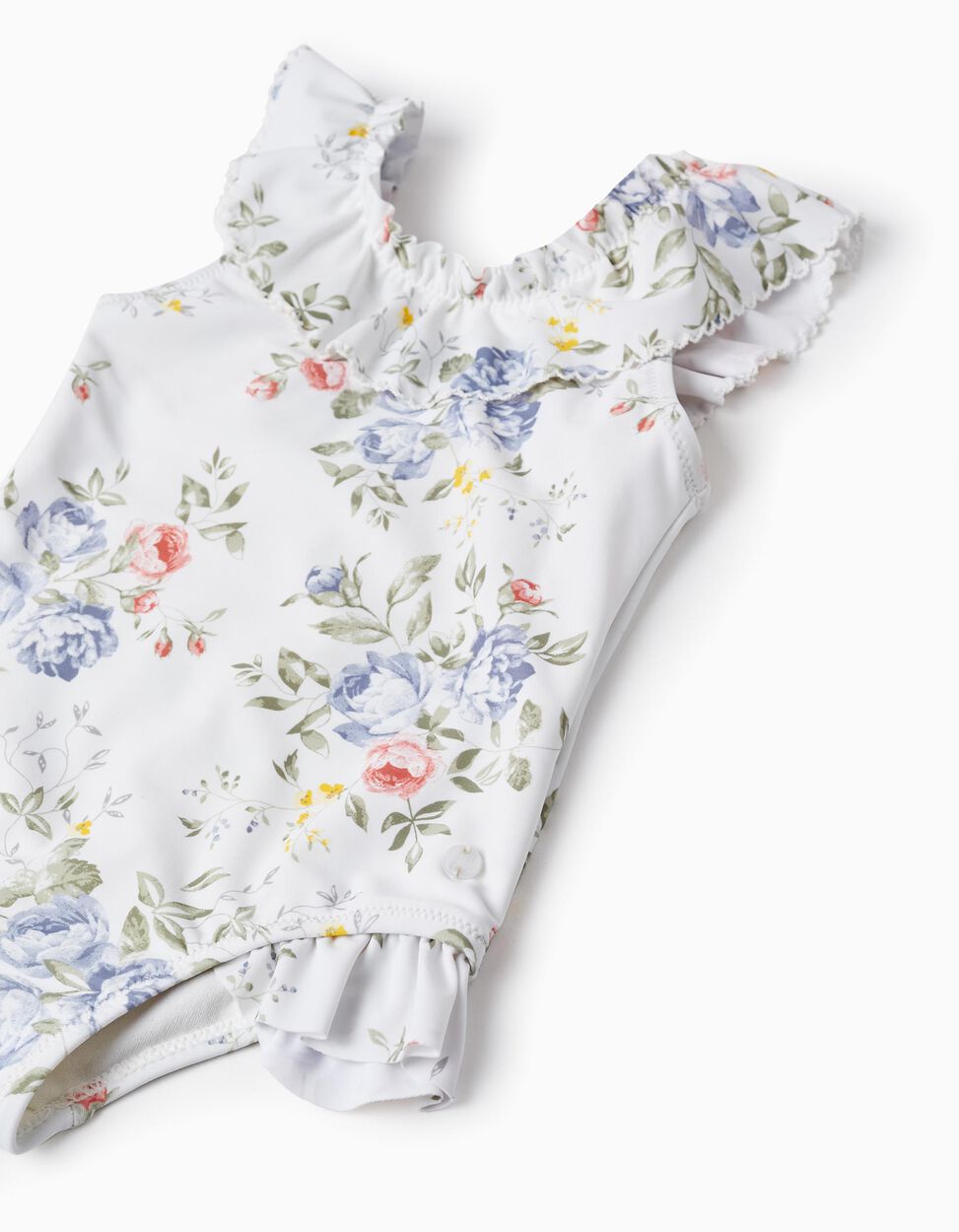 TRAJE DE BAÑO CON FLORES UPF 80 PARA BEBÉ NIÑA