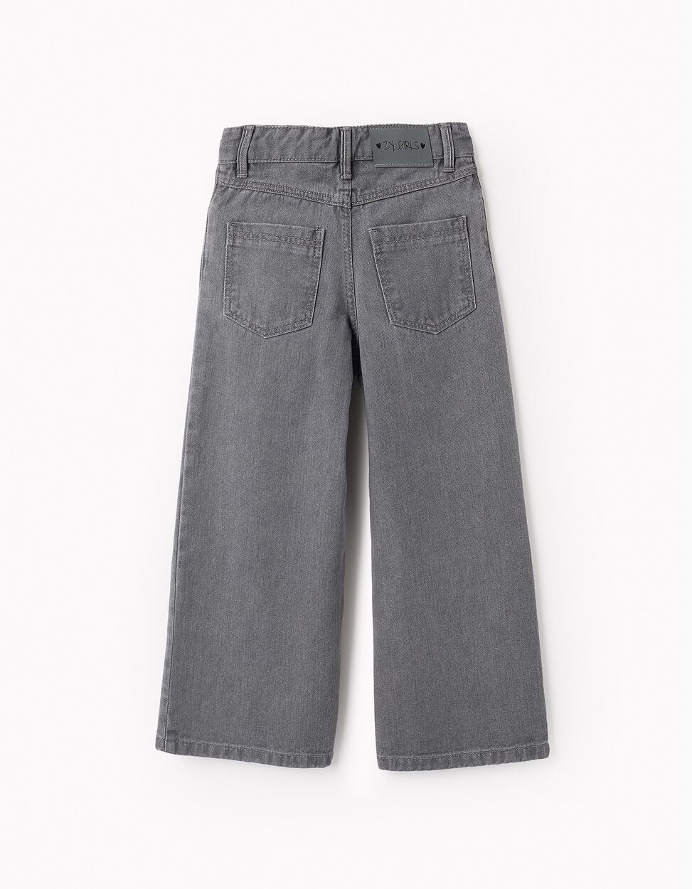 Pantalón Vaquero con Purpurina para Niña 'Wide Leg', Gris