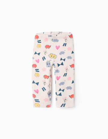 Leggings Perchados para Bebé Niña 'Smile', Beige  Copied