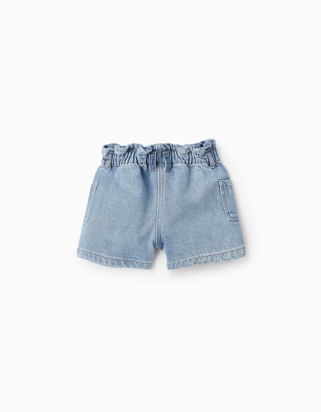 Bermuda Vaquera con Cintura Paperbag para Bebé Niña, Azul