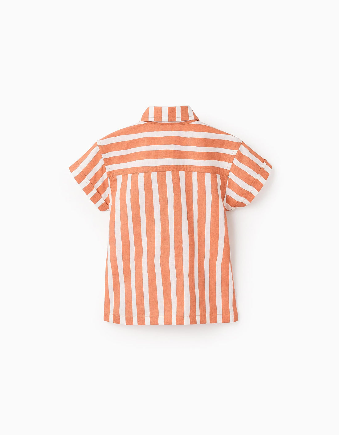 Camisa de Algodón a Rayas para Bebé Niño, Naranja/Blanco  Copied