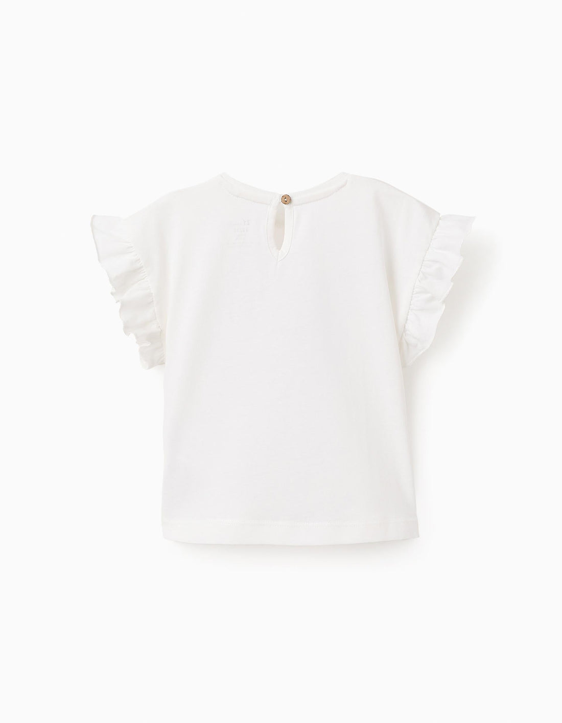 Camiseta de Algodón con Volantes para Bebé Niña 'Free as the Sea', Blanco  Copied