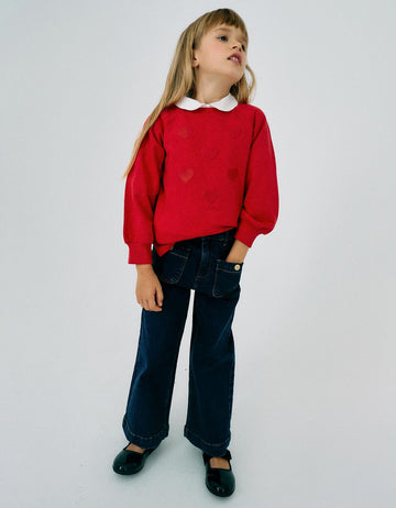 Pantalón Vaquero para Niña 'Wide Leg', Azul Oscuro