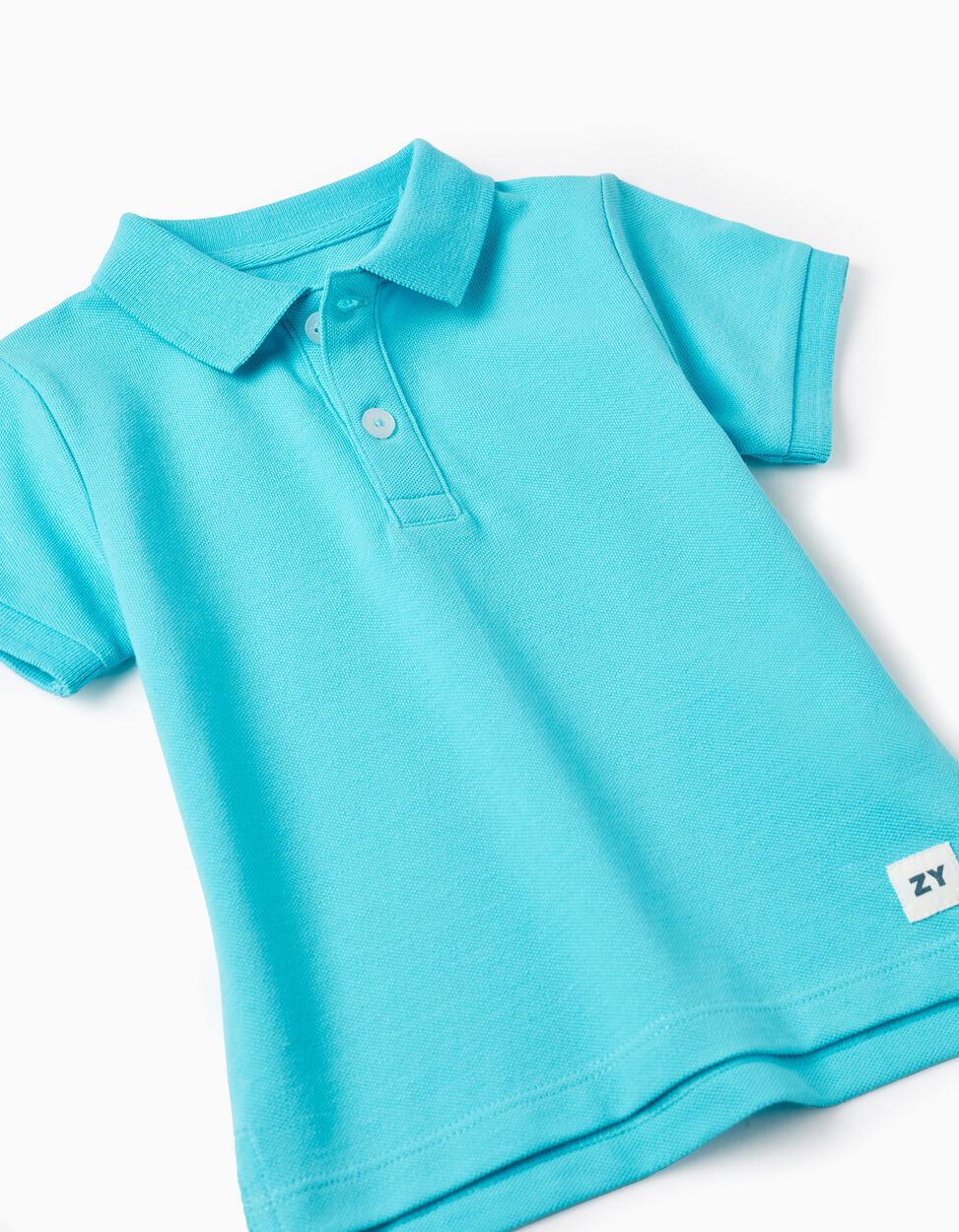 POLO EN PIQUÉ DE ALGODÓN PARA BEBÉ NIÑO, AZUL CLARO ZIPPY