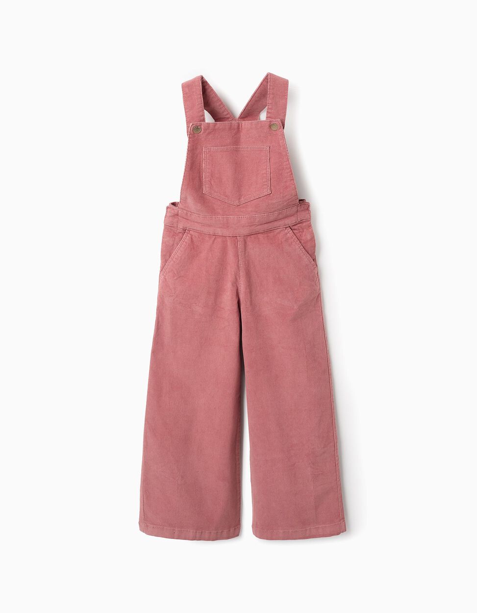 Peto Vaquero de Pana para Niña 'Wide Leg', Rosa