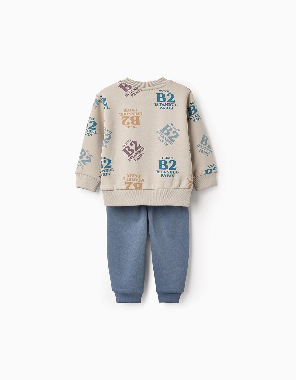 Sudadera + Pantalón para Bebé Niño 'Ticket', Beige/Azul