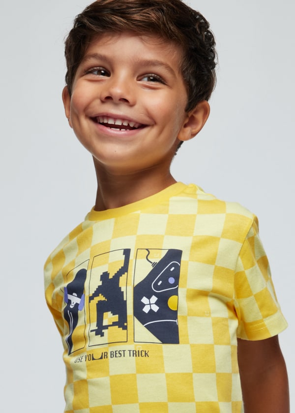 Camiseta damero Better Cotton niño