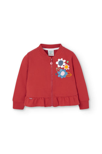 Chaqueta felpa "flores" de bebé niña