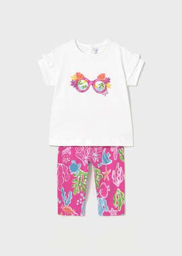 Conjunto legging estampado y camiseta bebé