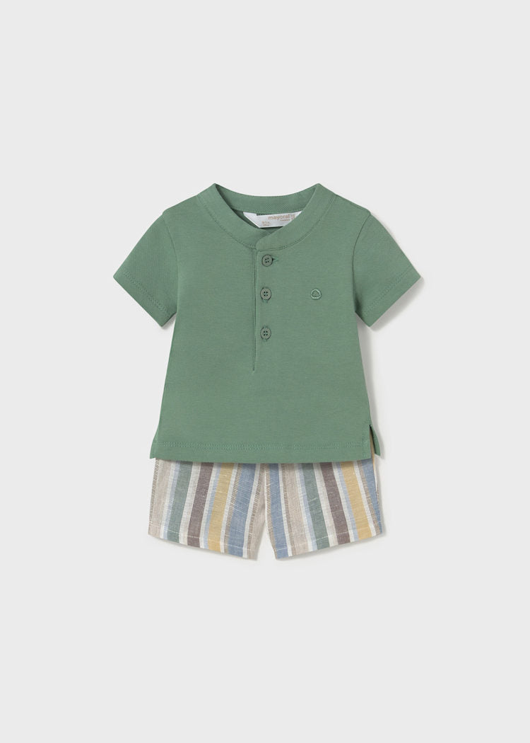 Conjunto pantalón corto y polo recién nacido