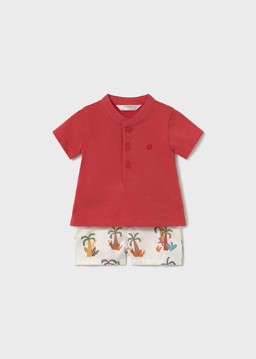 Conjunto pantalón corto y polo recién nacido