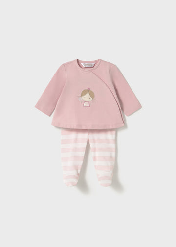 Conjunto polaina y camiseta manga larga estampado recién nacida