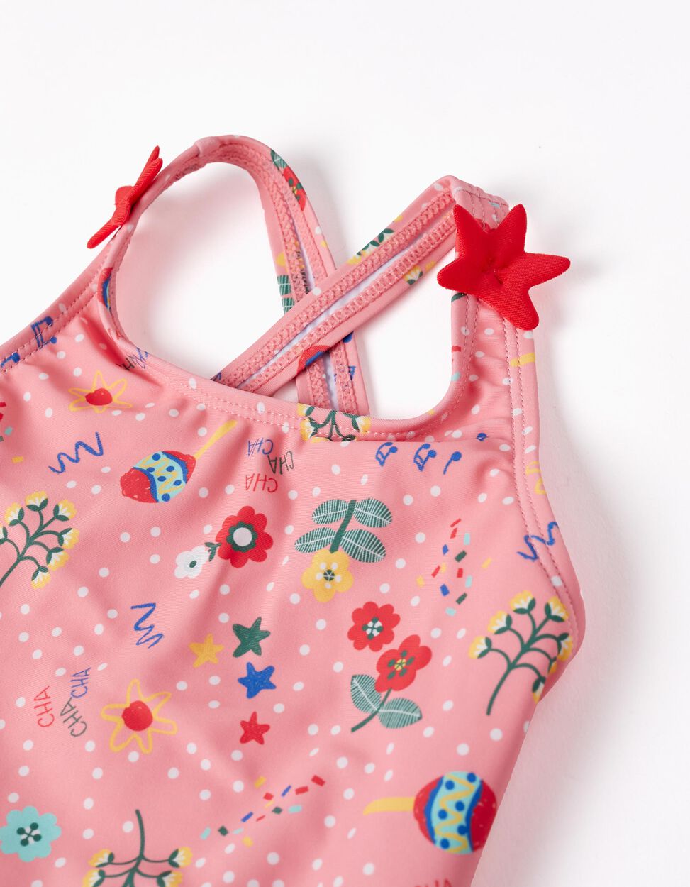 BAÑADOR UPF80 CON MOTIVO DE FLORES PARA NIÑA, ROSA ZIPPY