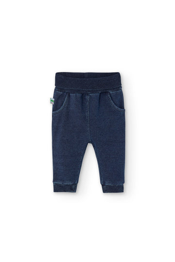 Pantalón felpa denim blue de bebé niño