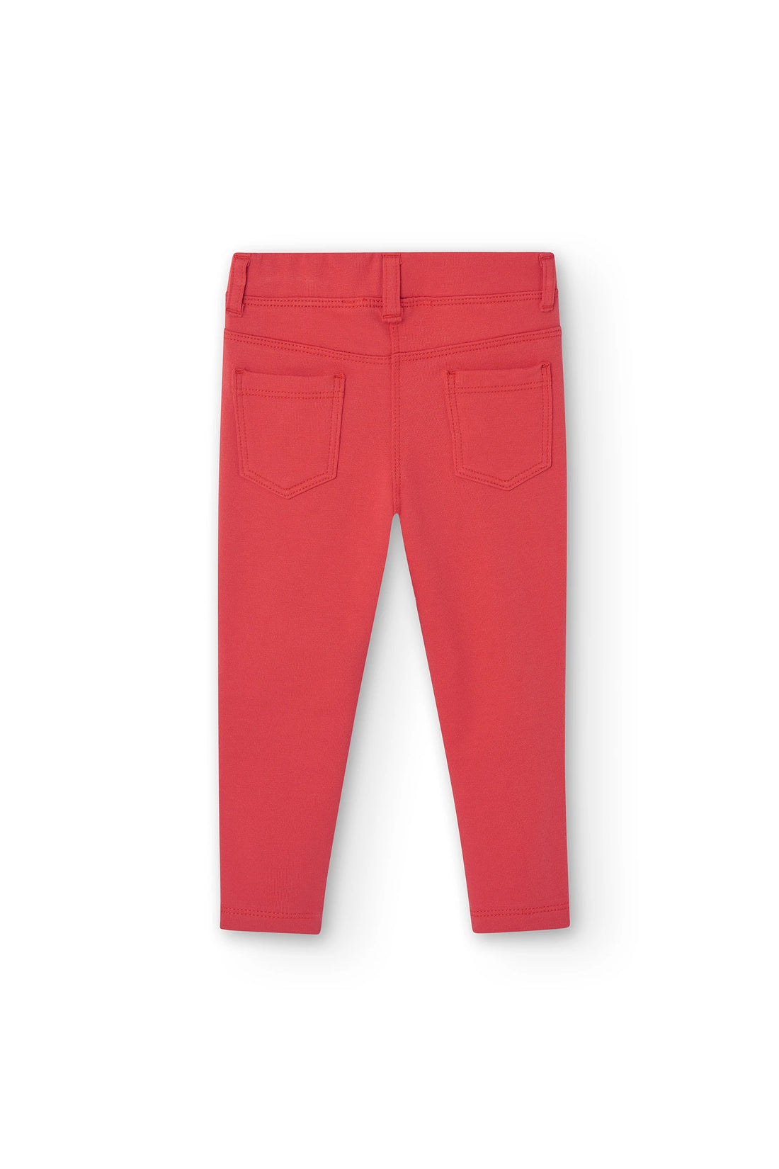 Pantalón felpa elástica rojo de bebé niña