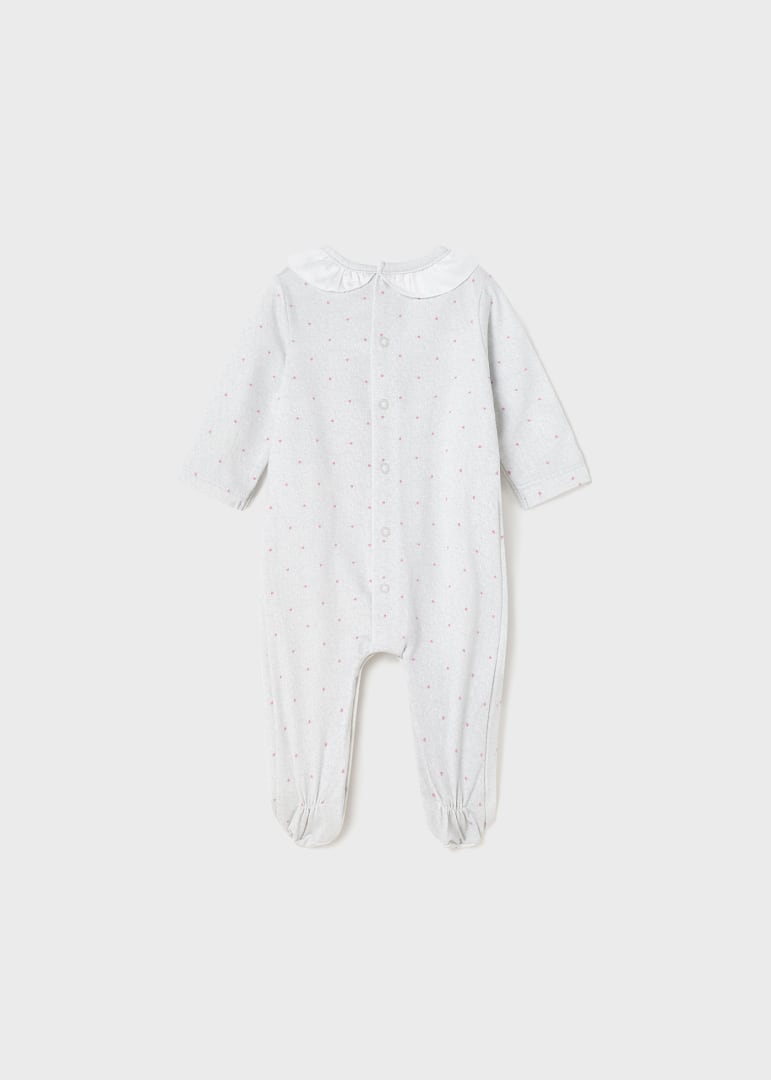 Pijama con cuello de algodón sostenible para recién nacido