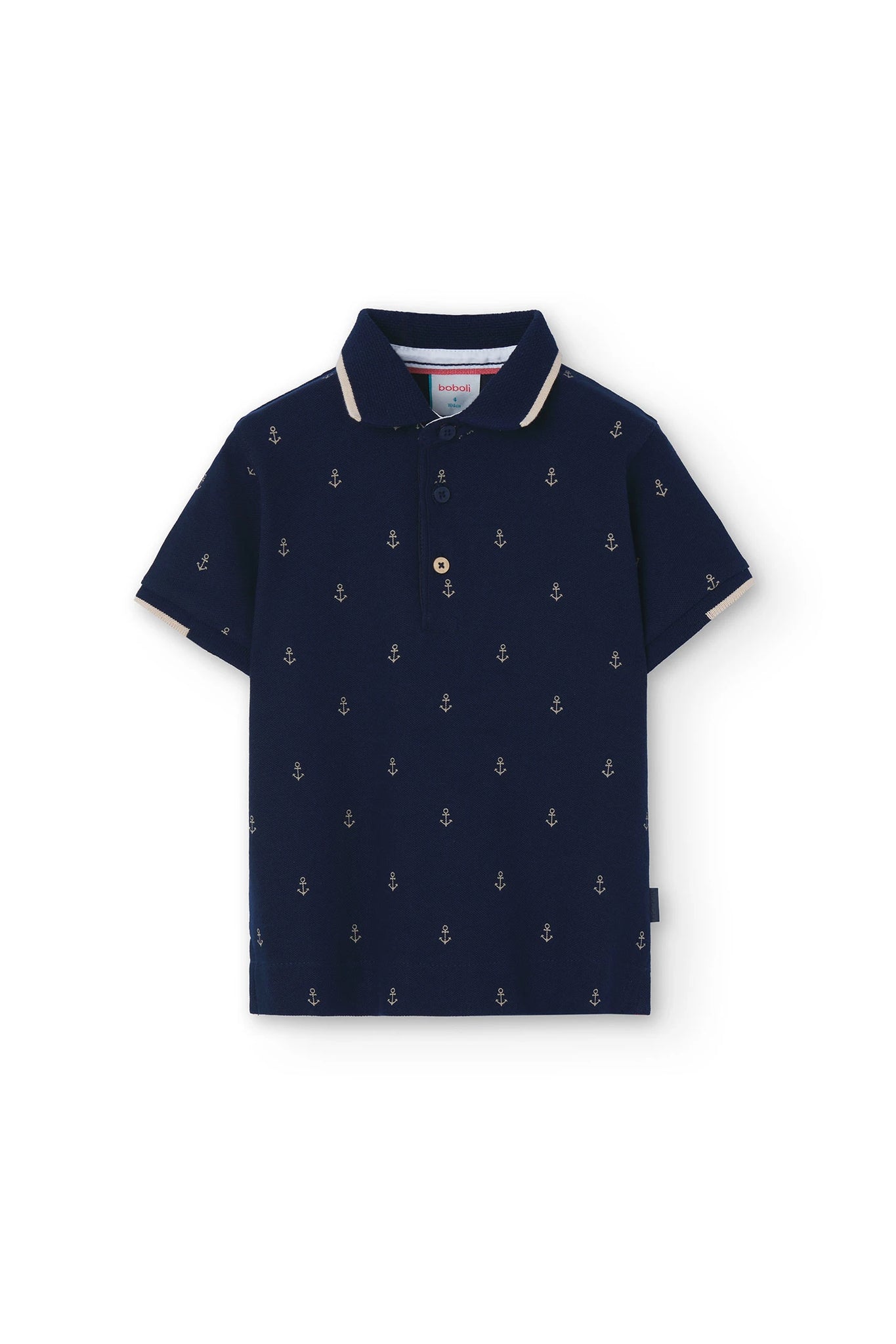 Polo de piqué de niño estampado