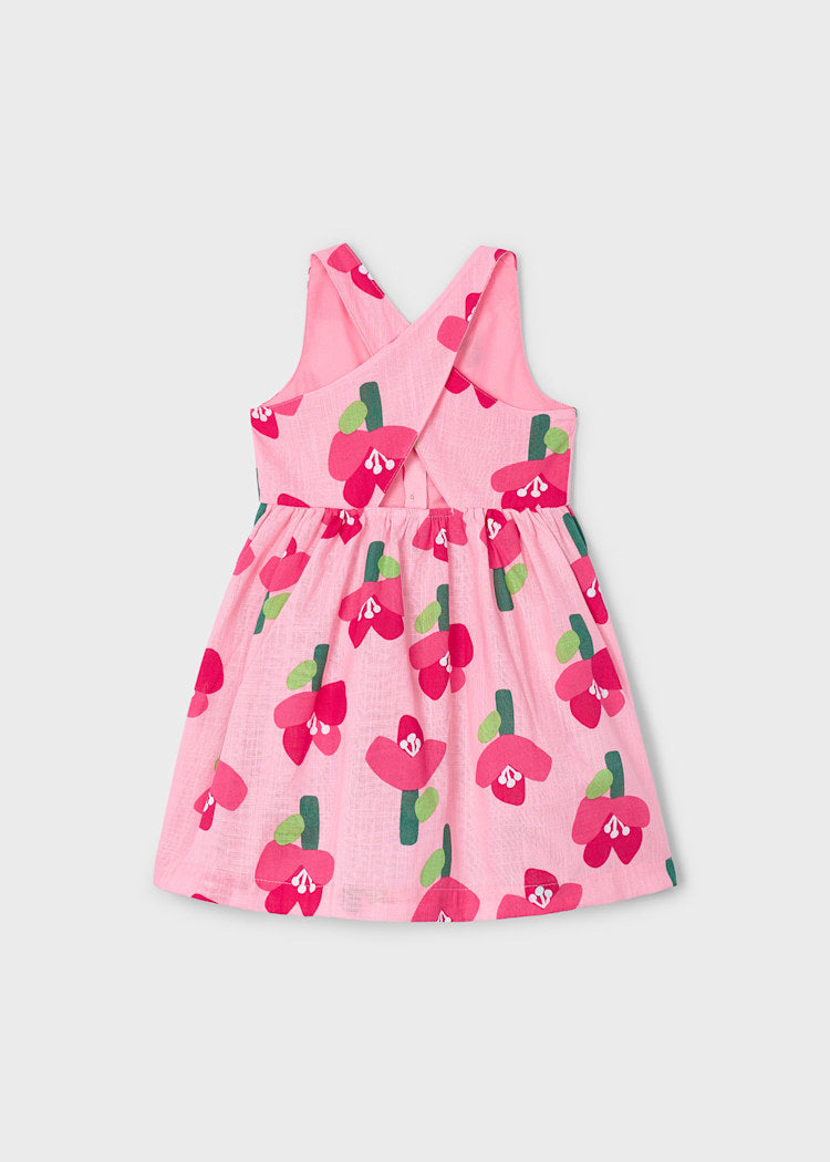 Vestido estampado flores botones niña
