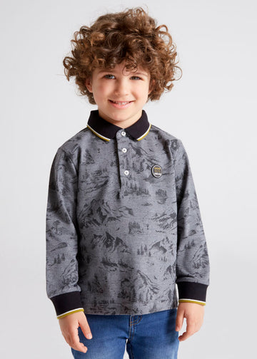 Polo manga larga con estampado para niño ECOFRIENDS