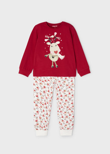 Pijama con estampado navideño para niña ECOFRIENDS