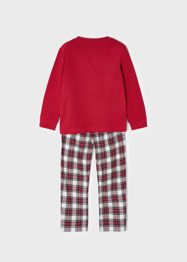 Pijama de cuadros con bolsa para niño ECOFRIENDS