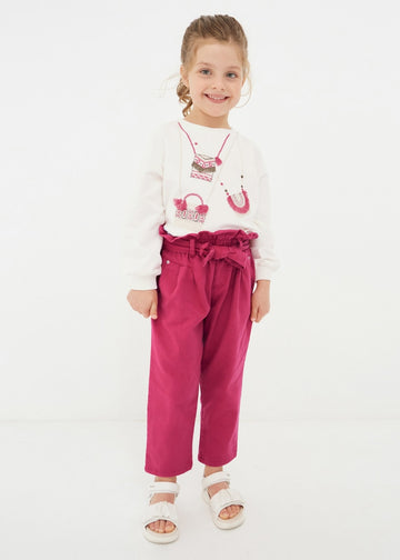 Pantalón largo slouchy de algodón sostenible para niña